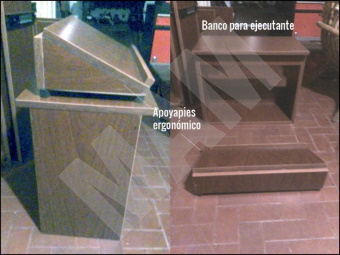 Banco del msico y apoyapies ergonmico